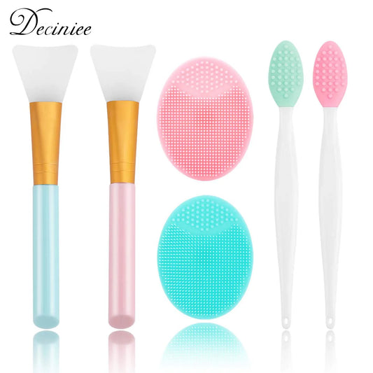 Silicone Lip & Face Exfoliating Brush Set – Double-Sided Cleansing & Blackhead Remover Tool