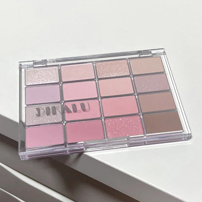 Korean 16-Colors Matte Eyeshadow Palette - Contortion Pink & Earth Tones