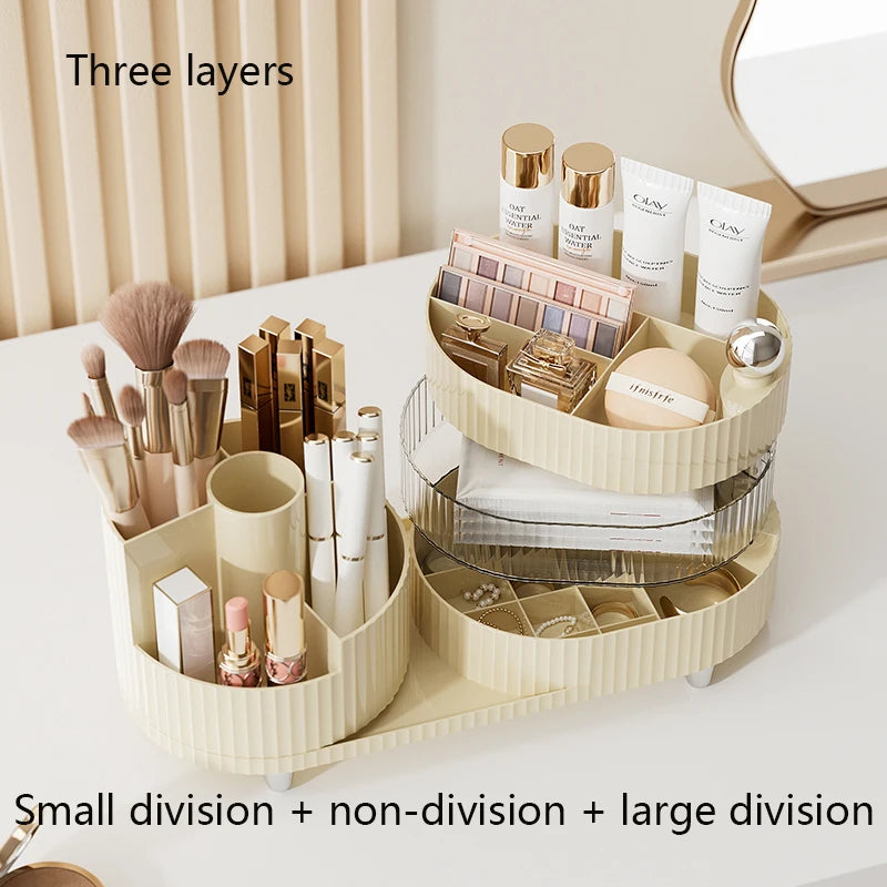 360-Degree Rotating Makeup Organizer Cosmetic Box – Acrylic Bathroom Storage