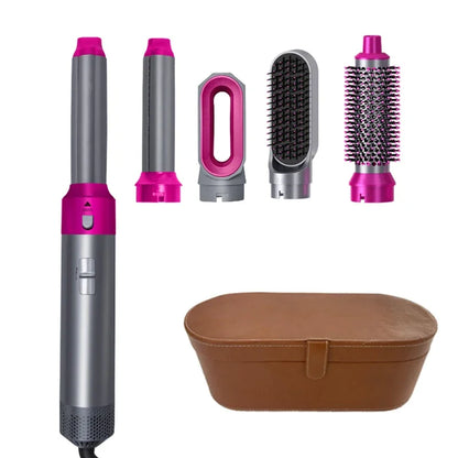 5-in-1 Hair Dryer & Styling Tool Set: Curler, Straightener, Hot Comb