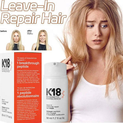 K18 Leave-In Molecular Repair Hair Mask – Restores & Softens Damaged Hair