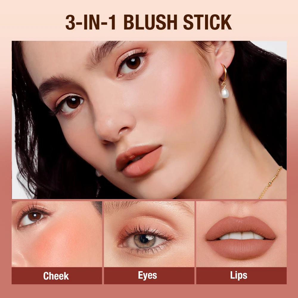 3-in-1 Lipstick Blush Stick – Eyes, Cheeks, and Lip Tint