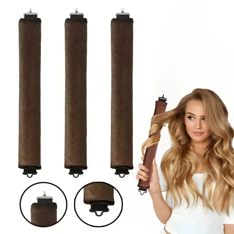 Heatless Curling Rod Set with 3 Pieces and a Scarf