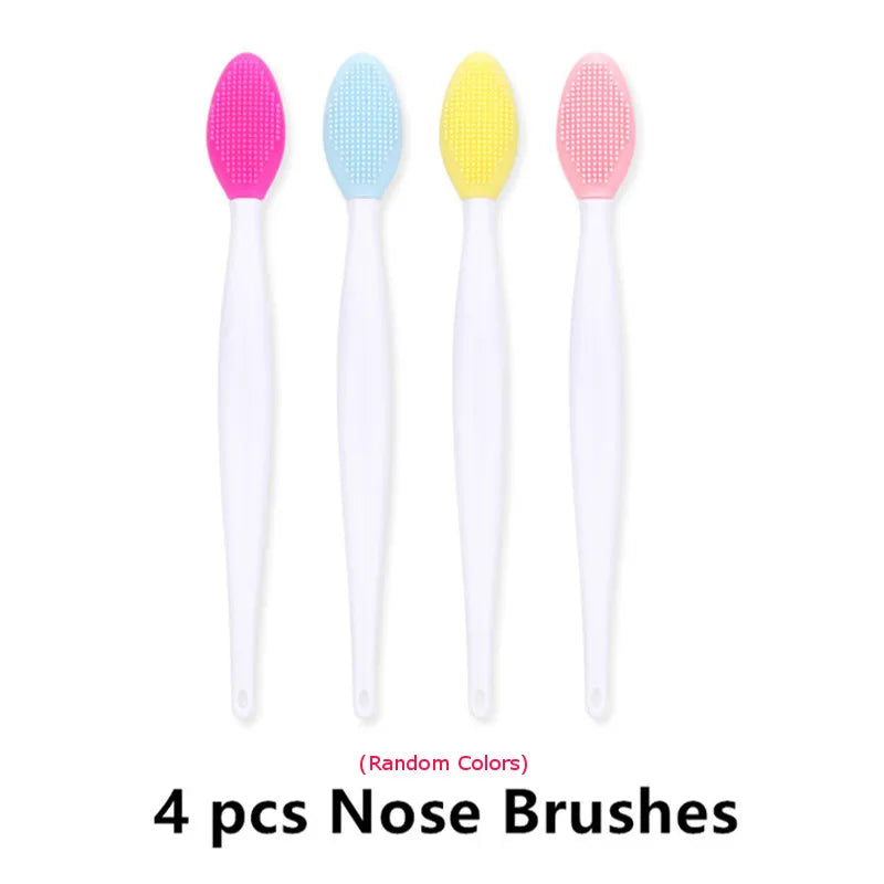 Silicone Lip & Face Exfoliating Brush Set – Double-Sided Cleansing & Blackhead Remover Tool